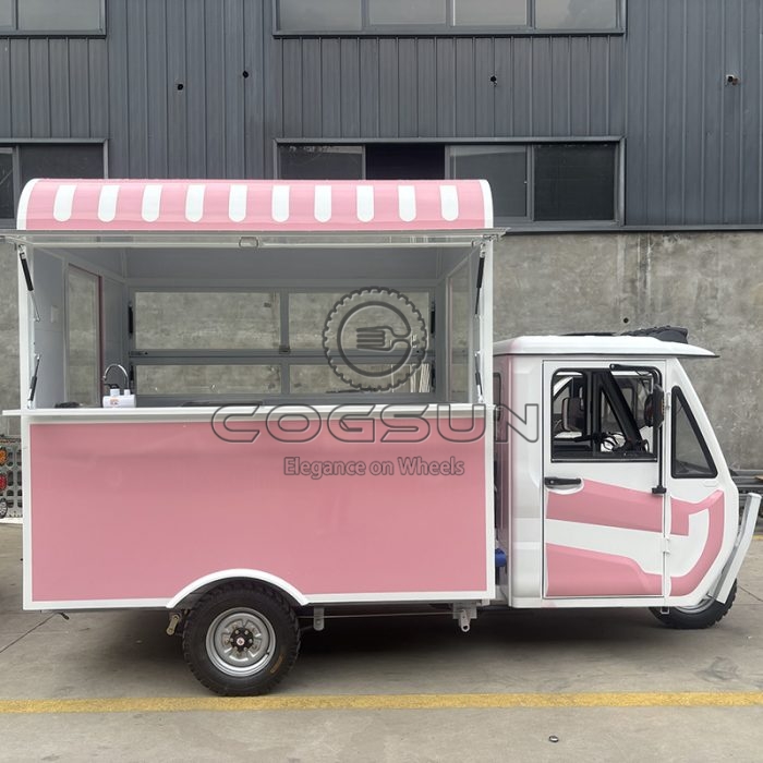 12FT Pink Three-Wheeled Electric Food Truck