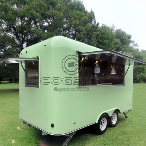 13FT Green Sheet Metal Airstream Food Trailer