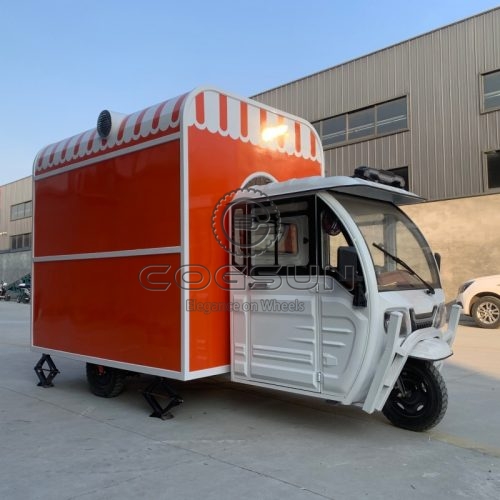 Orange Hot Dog Electric Three-wheeled Food Truck