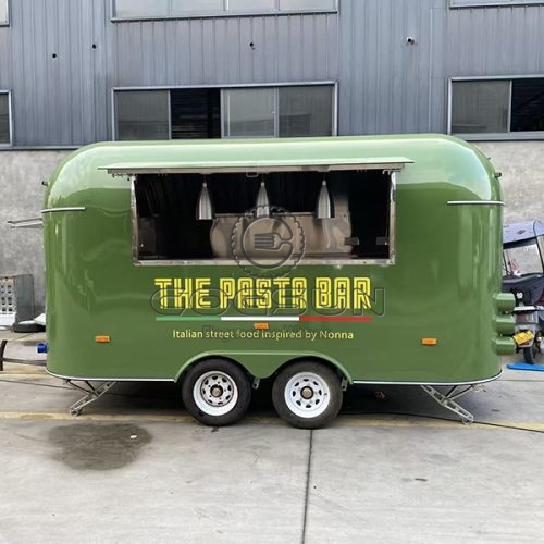 13FT Green Sheet Metal Airstream Food Trailer
