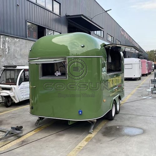 13FT Green Sheet Metal Airstream Food Trailer