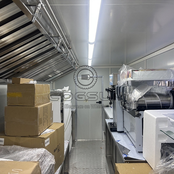 18FT Red Single Window Square Food Trailer