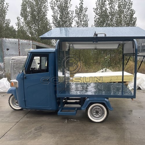 Dark Blue Piaggio Food Truck