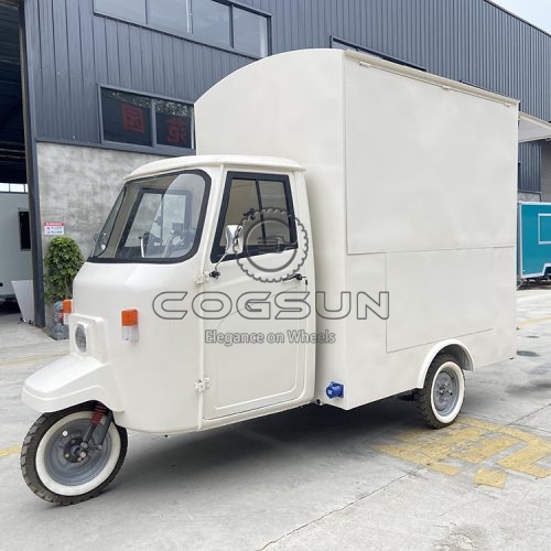 12FT White Lift-Up Piaggio Ape Food Truck