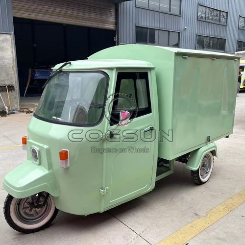 12ft light blue piaggio food truck