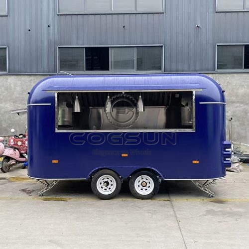 13FT Blue Single Window Airstream Food Trailer