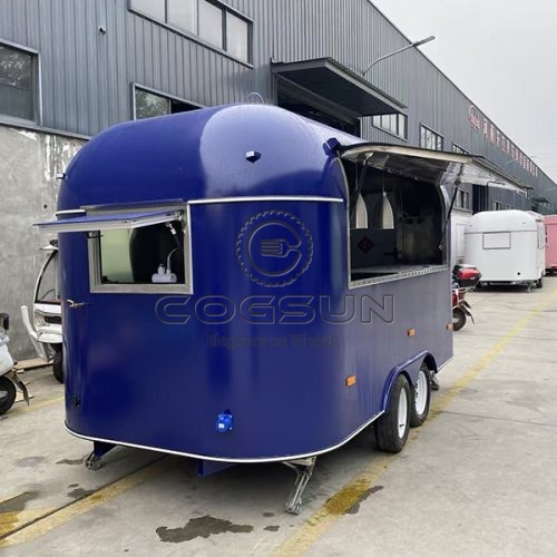 13FT Blue Single Window Airstream Food Trailer