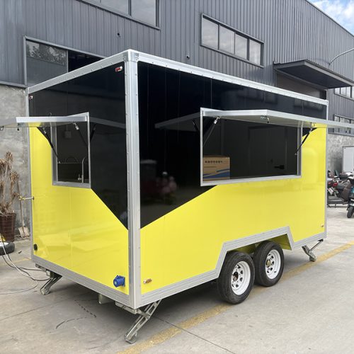 13FT Black and Yellow Square Food Trailer