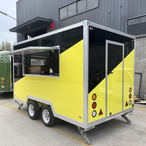 13FT Black and Yellow Square Food Trailer