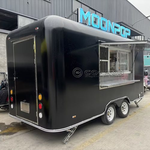 15FT Black Airstream Food Trailer for Pop-Up Restaurants
