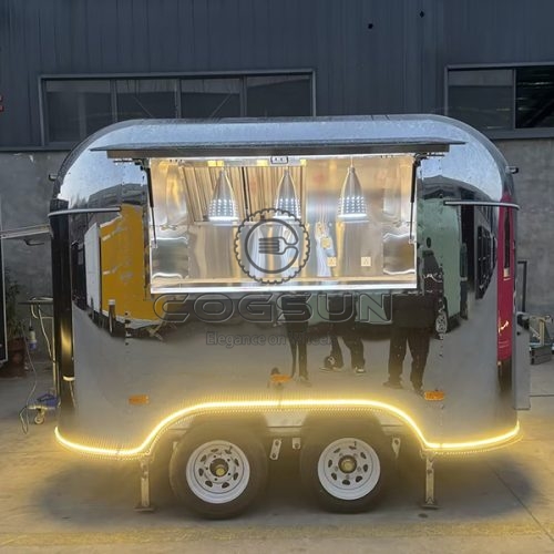 10FT Mirror Airstream Food Trailer with LED Strip