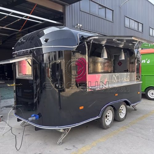 13FT Black Airstream Food Trailer for Private and Corporate Events