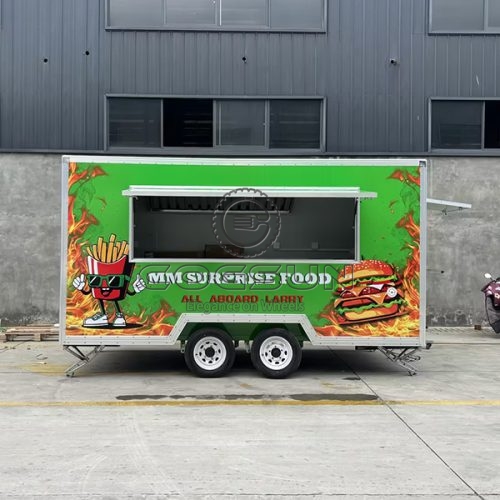 13FT Green Sticker Single Window Square Food Trailer