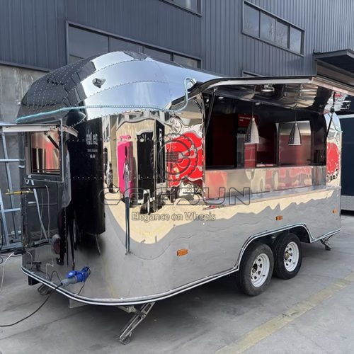 13FT Mirror Airstream Food Trailer for Street Vending