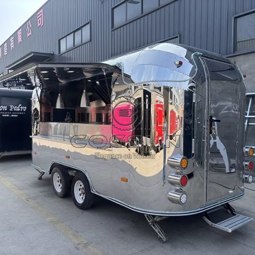 13FT Mirror Airstream Food Trailer for Street Vending