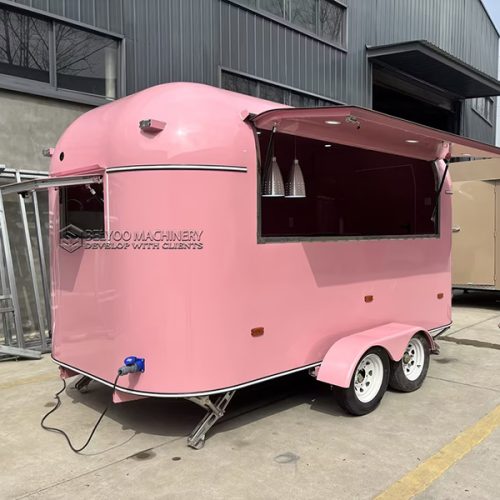 13FT Pink Airstream Food Trailer for Festival and Event Catering