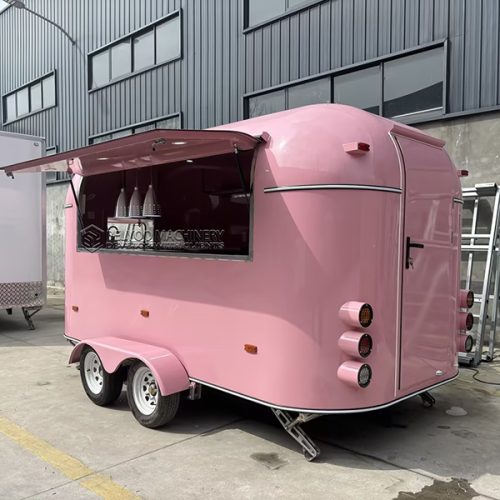 13FT Pink Airstream Food Trailer for Festival and Event Catering