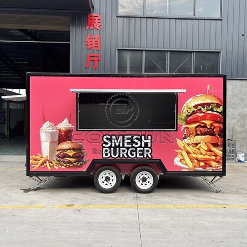 13FT Pink Sticker Square Food Trailer
