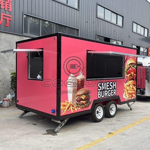 13FT Pink Sticker Square Food Trailer
