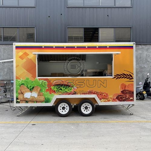 13FT Sticker Single Window Square Food Trailer