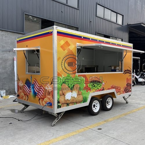 13FT Sticker Single Window Square Food Trailer