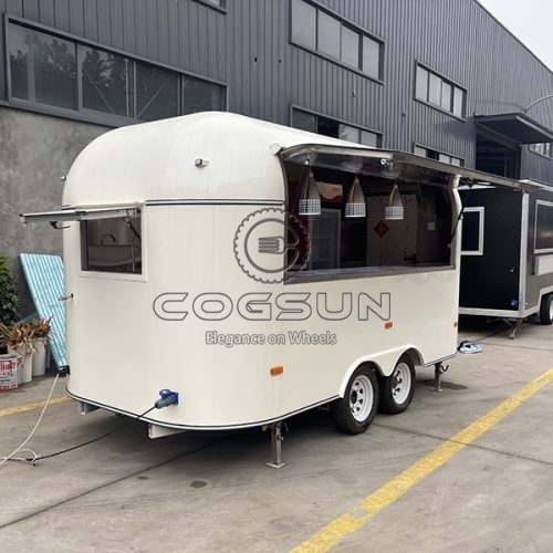 13FT White Airstream Food Trailer for Street Food Sales