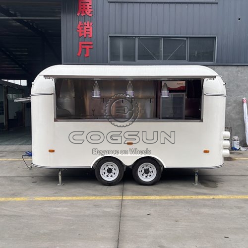 13FT White Airstream Food Trailer for Street Food Sales