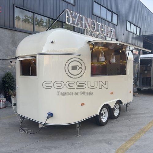 13FT White Airstream Food Trailer with Signage