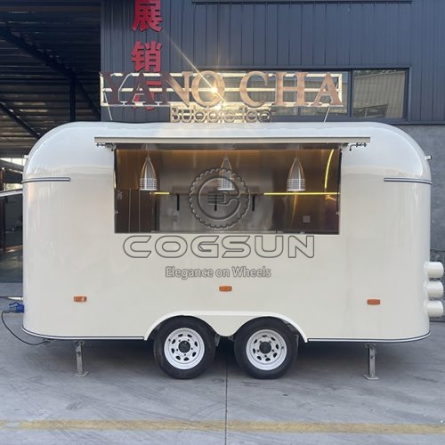 13FT White Airstream Food Trailer with Signage