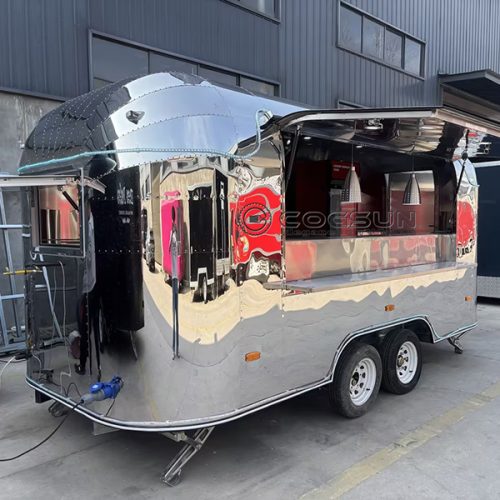 14.8FT Mirror Airstream Food Trailer for Festivals and Fairs