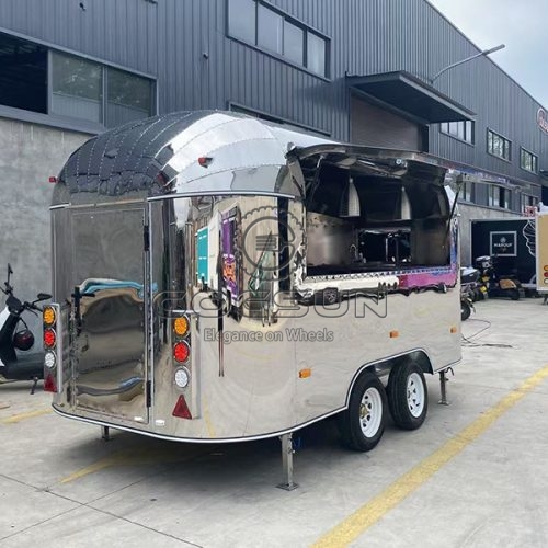 15FT Mirror Airstream Food Trailer for Parks and Carnivals