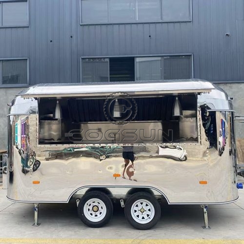 15FT Mirror Airstream Food Trailer for Parks and Carnivals