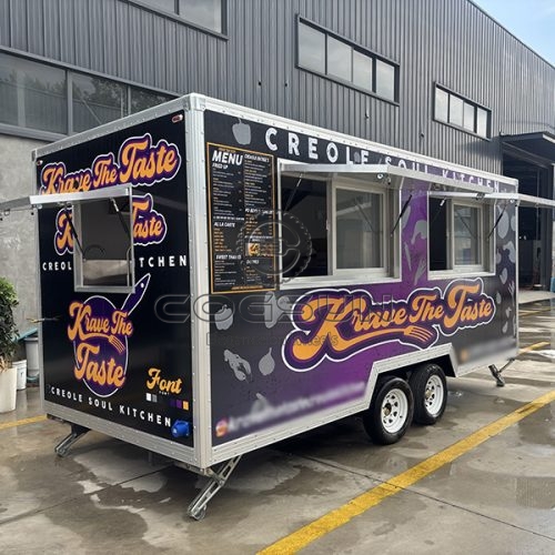 15FT Sticker Double Windows Square Food Trailer