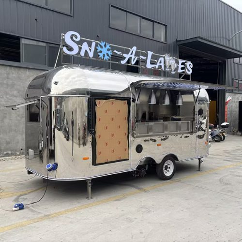 15ft Mirror Airstream Food Trailer with LED Signage