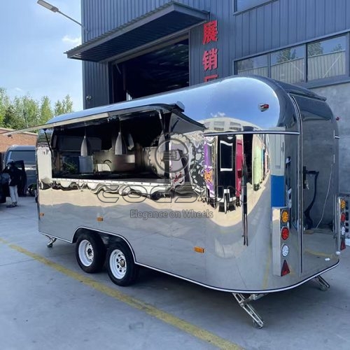 16.5FT Mirror Airstream Food Trailer for Catering Activities