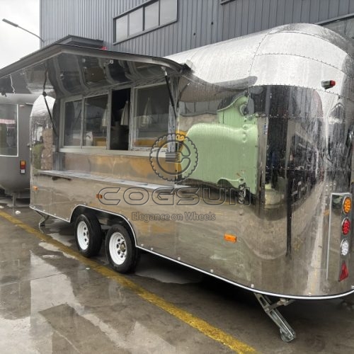 16.5FT Mirror Airstream Food Trailer for Corporate Events and Weddings