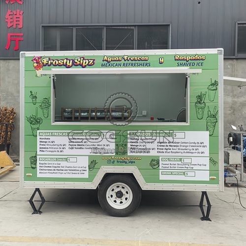 10FT Green Sticker Square Food Trailer for Mexican Drinks