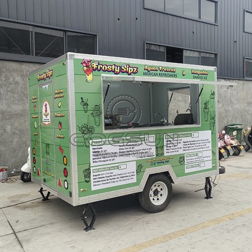 10FT Green Sticker Square Food Trailer for Mexican Drinks