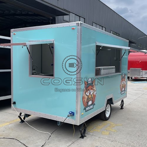 10FT Light Blue Sticker Square Food Trailer