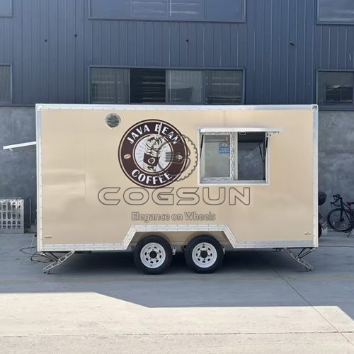 13FT Coffee Brown Sticker Square Food Trailer