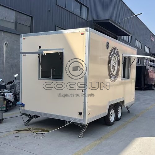 13FT Coffee Brown Sticker Square Food Trailer