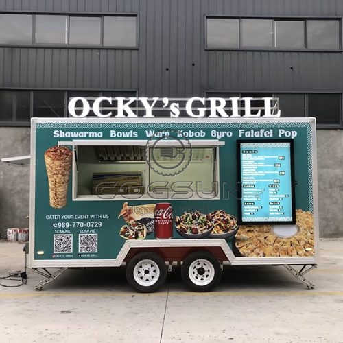 13FT Sticker Square Food Trailer for Street Food Sales
