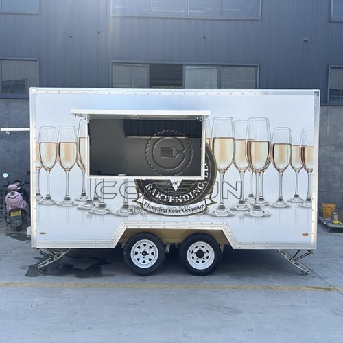 13FT White Sticker Square Food Trailer for Festivals