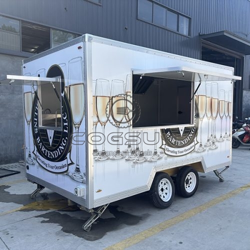 13FT White Sticker Square Food Trailer for Festivals