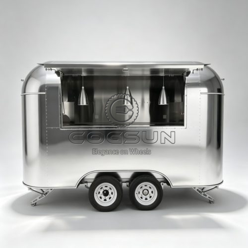 12FT Mirror Airstream Food Trailer for Mobile Catering Business