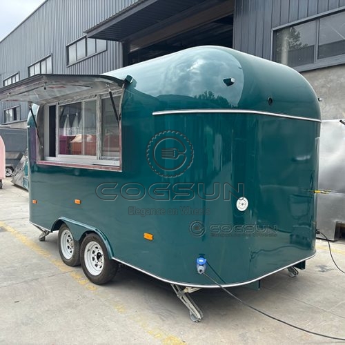 13ft Dark Green Square Food Trailer for Street Food Vending