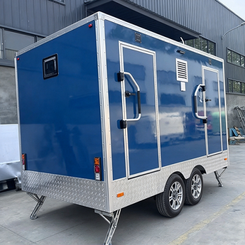 10FT Blue 2 Station Portable Restroom Trailer