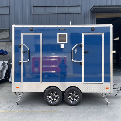 10FT Blue 2 Station Portable Restroom Trailer