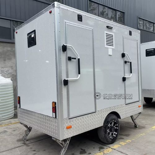 10FT White 2 Station Restroom Trailer