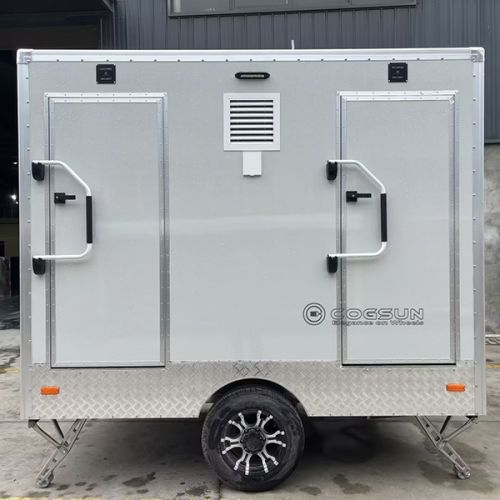 10FT White 2 Station Restroom Trailer